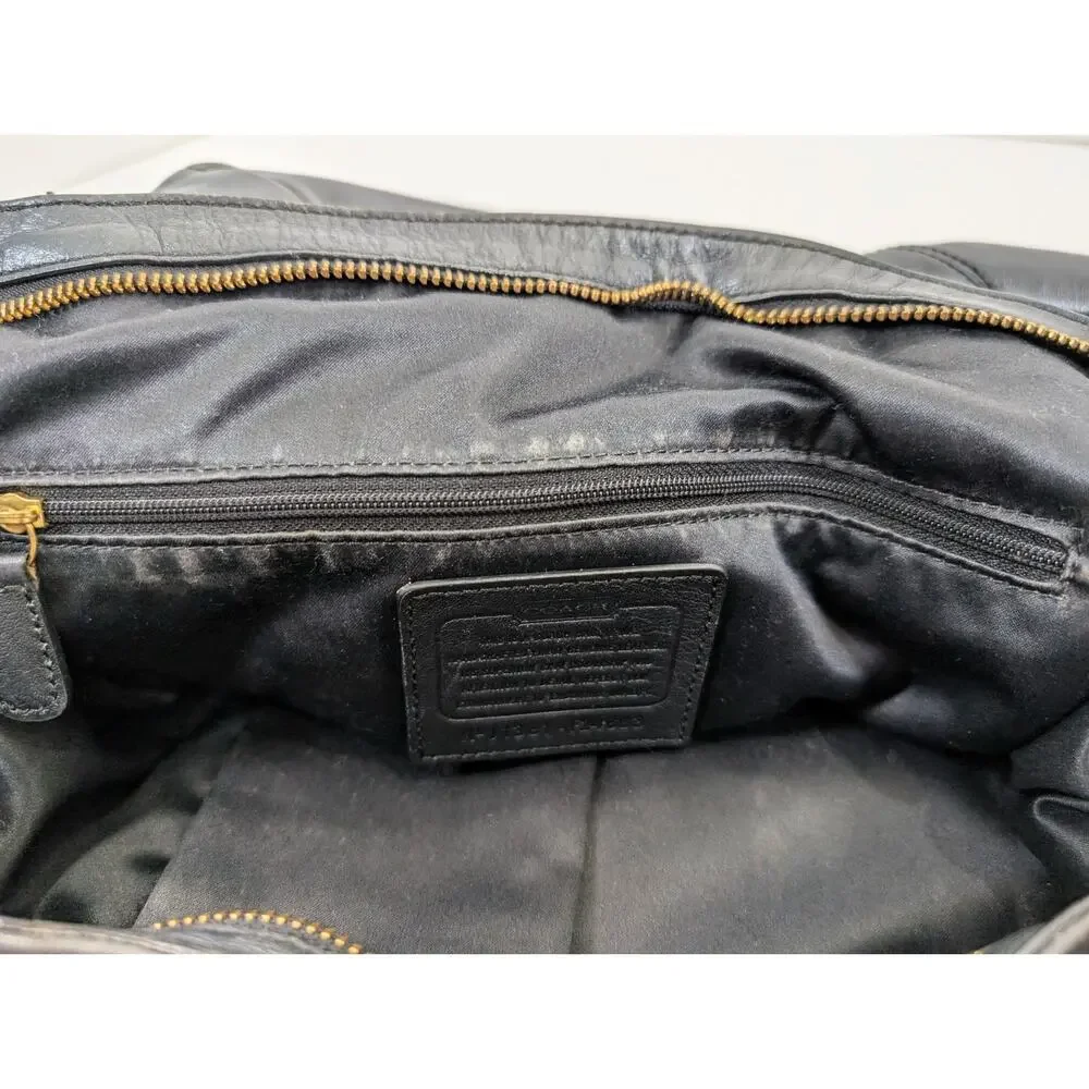 Coach Izzy Leather Carryall Satchel Bag Black Double Handle Purse F24683
